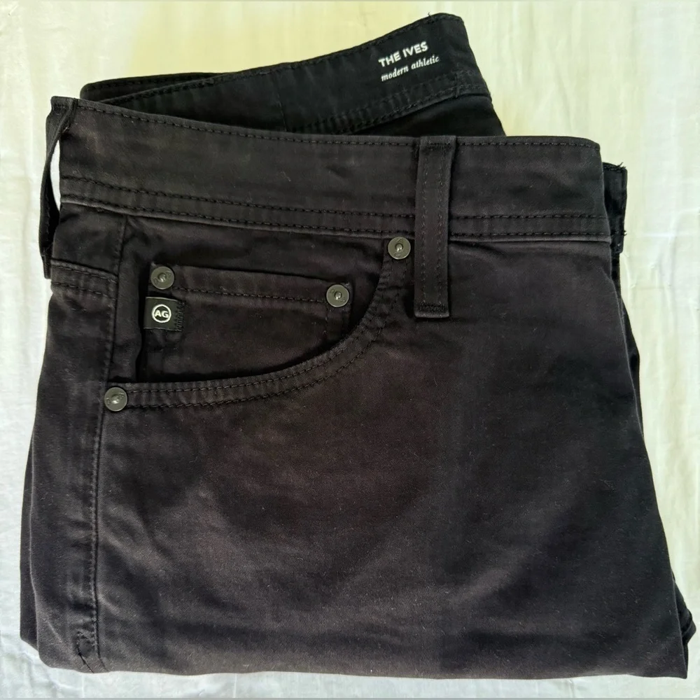 AG Adriano Goldschmied The Ives Pants 30x32 Modern Athletic Black Stretch Denim